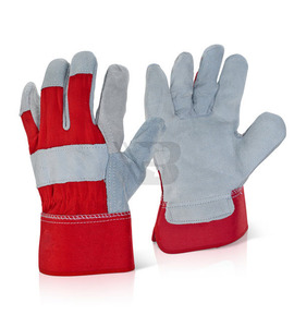 Guantes de trabajo de palma doble de cuero gris de alta calidad OEM para hombre, hechos en Pakistán, guantes de soldadura. - Product Image 4