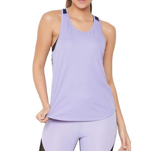 Camiseta sin mangas ligera informal para mujer, sólida, sin costuras, 100% algodón, con logo personalizado, de secado rápido y transpirable, para gimnasio. - Product Image 1