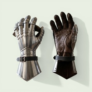 Guantes Funcionales Medievales de Acero para Caballero, Coleccionables, Diseño de Armadura, Guantes Plateados para Disfraz, Artículo de Colección, Artesanía Calvin - Product Image 2