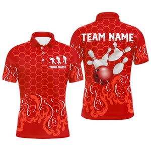 Custom <b>Bowling</b> Polo Shirt Men's Short Sleeve Sublimated Print 100% Polyester Quick Dry Team Name Personalized Front Back Design - Product Image 5