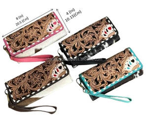 Nuevo Bolso de Mano de Lujo 2026 con Diseño Floral, Hecho a Mano en Cuero Genuino, Cartera de Cuero con Pelo de Vaca, Tarjetero y Clutch para Mujer - Product Image 2