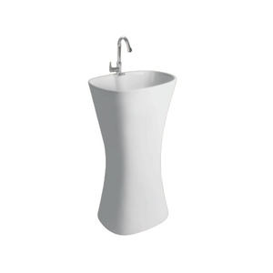 Your Brand Modern Ceramic Wash Basin with Pedestal <b>Buffer</b> Cover Plate Salon Foot Wash Basin with Stand Modern Flushing Button - Product Image 5