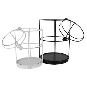Modern <b>Metal</b> <b>Candle</b> Stand <b>Holder</b> <b>Black</b> and White Steel Frame Decorative Home Lighting Fixture for Indoor Use - Product Image 1
