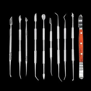 Kit d'outils dentaires manuels en acier inoxydable 10 pièces, vente chaude |   Ensemble de couteaux à sculpter en céramique pour la modelage et la sculpture de l'argile - Product Image 2