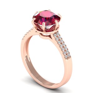 REYES Exquisite 925 Sterling <b>Silver</b> VVS Clarity Moissanite <b>Solitaire</b> <b>Ring</b> Round Cut 2.75Ct Natural Ruby Gemstone Fine Jewelry - Product Image 4