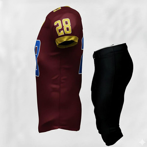 Uniforme de football américain personnalisé en gros, grande taille, manches courtes, 100% polyester, qualité unique pour les équipes - Product Image 2