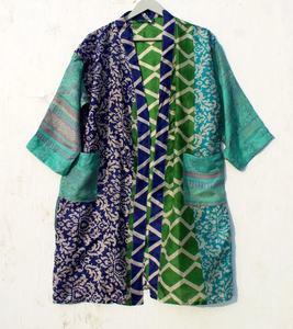 Kimono en soie crêpe fait à la main pour femmes Chic vêtements de nuit d'été élégant et confortable en mousseline de soie - Product Image 3