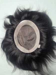 Prothèse capillaire en cheveux indiens Remy lisses, densité 130%, base en dentelle mono, raie centrale, nœuds invisibles, texture 8mm - Product Image 3