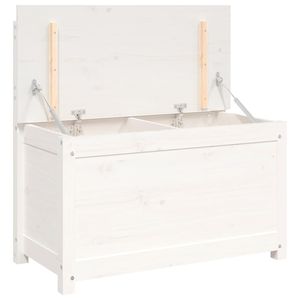Banc moyen en bois de pin massif blanc, style rustique rectangulaire, pour rangement et organisation à domicile - Product Image 2