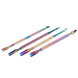 Empujador de cutículas de uñas de acero inoxidable para eliminar la piel muerta, herramientas de eliminación de esmalte de uñas de alta calidad, sostenible por concepto de belleza - Product Image 1