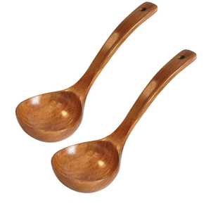 Cuchara de servir de madera con mango largo, pulido espejo, diseño clásico, ecológica, para bodas, MN EXPORTS MNE-1253 - Product Image 3