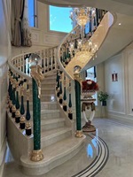 Villa de luxe balcon main courante en aluminium fonte balustrade droite fer rampe