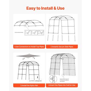 Traliccio a U per cetrioli, supporto metallico ad arco per piante rampicanti, tralicci per aiuole rialzate e cancelli da esterno - Product Image 6