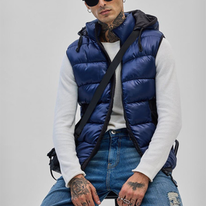 OEM Custom Men Plus Size Winter Quilted <b>Jacket</b> Waterproof Windbreaker Zipper Hoodie Embroidered Casual Snow Wear puffer hiking - Product Image 4