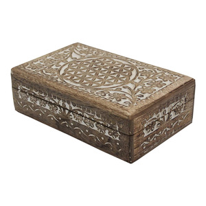 Caja de Madera Natural de Lujo con Tapa, Caja de Almacenamiento y Embalaje Multiusos Hecha a Mano para Decoración del Hogar y la Oficina - Product Image 1