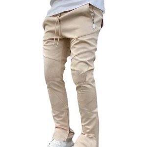Pantalon évasé pour homme, taille haute, jambe large, style décontracté streetwear, pantalon d'été, fournisseur OEM en gros, fabricant - Product Image 2