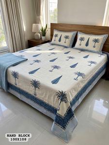 Draps de lit king size en pur coton, faits main, très demandés, avec 2 taies d'oreiller réversibles à fermeture éclair, pour chambre à coucher, disponibles à la vente - Product Image 3