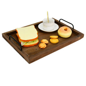 Nouveauté : Plateau décoratif en bois d'acacia durable de 17 pouces pour salon, plateau de service, planche à fromage et charcuterie avec poignée - Product Image 6