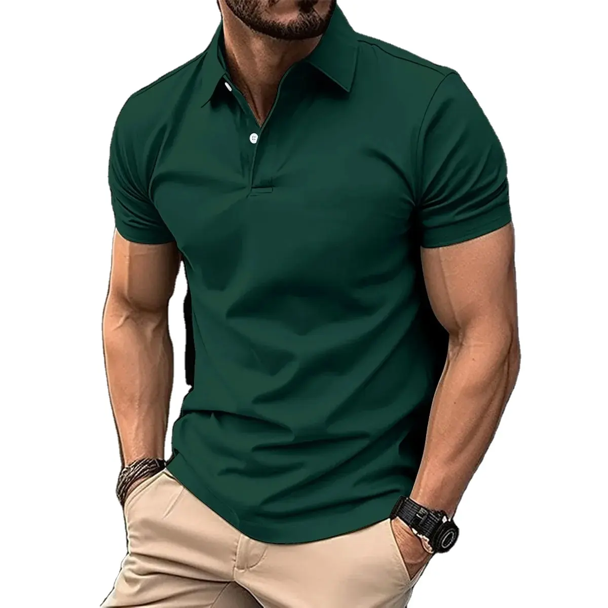 Premium Quality cotton bamboo fabric embroidered Men's Regular-Fit Quick-Dry Golf Polo Shirt