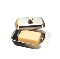 Pot à beurre en acier inoxydable avec couvercle à clip, design vintage, compatible lave-vaisselle, pour comptoir de cuisine et petit-déjeuner