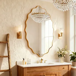 New Arrival Handmade Metal Wall <b>Mirror</b> Luxury Modern Decorative Round <b>Mirror</b> for Home Office Bedroom Living Room Wall ArtModern - Product Image 2