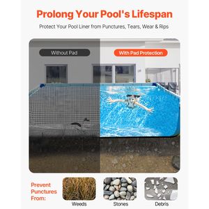 Tappetino per Piscina Rettangolare 12 X 24 ft, Extra Spesso, per Piscine Interrate, Forma Ovale, Previene Forature e Strappi - Product Image 2