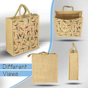 Bolso de Yute Premium de Moda, Ligero, Plegable, Reutilizable, para Compras, Diseño Unisex, para Viajes y Uso Diario - Product Image 5