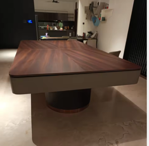 Mesa de Billar Multifuncional con Tablero de Comedor, Marco Recubierto de Cuero y Patas de Gamuza, Mesa de Billar de Lujo - Product Image 4