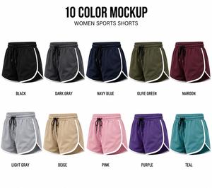 Shorts de sport en toile pour femmes, séchage rapide, athlétiques, pour la course, l'entraînement, le fitness, vêtements de sport écologiques, respirants, avec cordon de serrage - Product Image 6