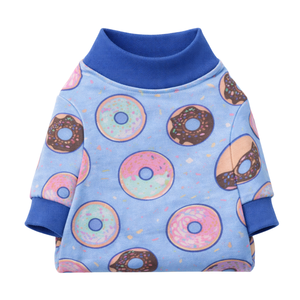 ชุดนอนสุนัขแบบชุดเดียวพิมพ์ลายโดนัท ผ้านุ่มยืดหยุ่น ชุดนอนสัตว์เลี้ยง ระบายอากาศได้ดี ใส่สบายทุกฤดู สำหรับสุนัขขนาดเล็กถึงขนาดกลาง ใส่ในบ้าน - Product Image 6