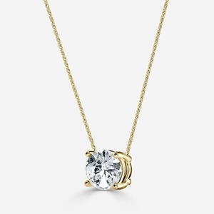 18K Yellow <b>Gold</b> Oval Lab Grown Diamond East West <b>Pendant</b> Necklace IGI Certified Solitaire Fine Jewelry Wholesale OEM ODM Surat - Product Image 3