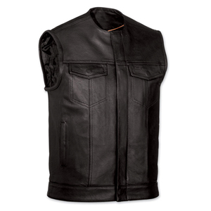 Chaleco de Motocicleta de Cuero Genuino para Hombre, con Correa Lateral Ajustable, Cierre de Cremallera, Ropa Exterior Cortavientos para Conducir en Invierno - Product Image 3