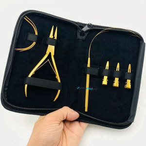 Kit d'extension capillaire écologique à microbilles, pinces personnalisées plaquées or, réutilisables, en acier inoxydable chirurgical de qualité professionnelle - Product Image 2