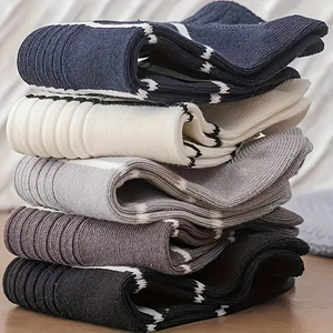 Chaussettes habillées classiques en coton de haute qualité pour hommes, couleur unie, séchage rapide, avec logo sous le pied, pour gentlemen - Product Image 4