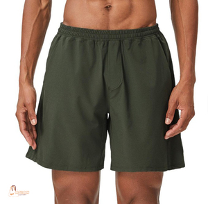 กางเกงขาสั้นกีฬาผู้ชายสำหรับฤดูร้อน เหมาะสำหรับออกกำลังกาย เทนนิส วิ่ง แห้งเร็ว ฟิตเนส ผ้าแคนวาสคอตตอน 100% ยืดได้สี่ทิศทาง สวมใส่สบาย - Product Image 1