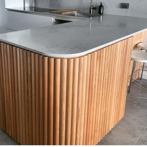 High Quality Solid Wood Tambour Panels Flexible Slatted Design for Curved Kitchen Cabinets Decorative Furniture Cover Panels - Product Image 1