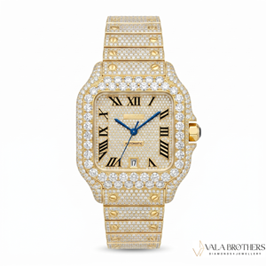 Reloj de Lujo Rolax con Diamantes, Oro Amarillo, Rectangular, Automático, Números Romanos, Cierre Desplegable, 40 mm - Product Image 1