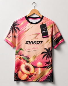 เสื้อยืด ZIAKOT รุ่นใหม่ ดีไซน์พิเศษสำหรับผู้ชาย สีแดงเบอร์กันดี ขาว-เหลือง สำหรับออกกำลังกาย - Product Image 5