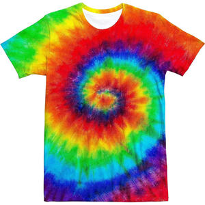 Trendy Retro Tie-Dyed Men's T-Shirts High Quality 100% Cotton Customizable Summer American Style Short-Sleeved Street Wear - Product Image 4