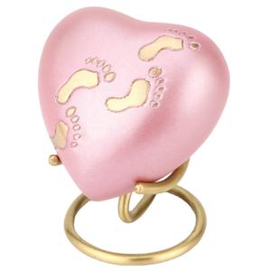 ของที่ระลึกรูปอุ้งเท้าโลหะสีชมพูพร้อมแท่นวางสีทองตกแต่งโกศเผาศพ - Product Image 1