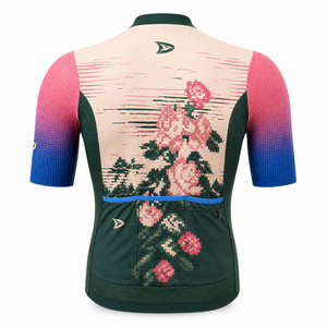 High Quality Custom Y2K Retro Floral Glitch Cycling Jersey OEM <b>Road</b> Bike Shirt Quick Dry Breathable Racewear Manufacture - Product Image 3