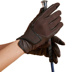 Guantes de equitación de piel de oveja auténtica, profesionales, con pantalla táctil, transpirables, ecológicos, con impresión por transferencia de calor - Product Image 5