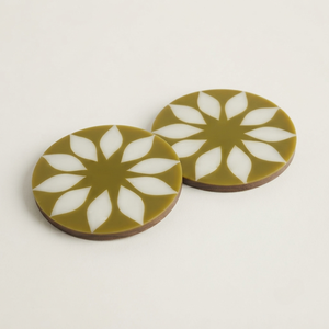 REHMAN CRAFT Handmade Modern Round Lotus Design MDF Coaster 9cm Diameter 5mm Thickness - Product Image 5