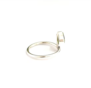 Minimalist 925 Sterling Silver Natural Peridot <b>Ring</b> For Women <b>Dainty</b> Pear Cut Green Gemstone Sleek Band Jewelry - Product Image 3