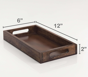 Bandeja de Madera para Servir el Desayuno y en la Encimera de la Cocina, Bandeja de Madera Hecha a Mano para Servir Comida, Té, Café, Bocadillos en la Mesa - Product Image 4