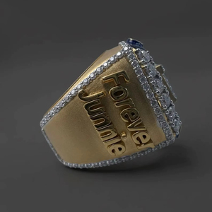 Personality Two Tone Design Luxury Hip Hop Jewelry <b>925</b> <b>Silver</b> Brilliant Cut VVS Moissanite IGI Certified Cocktail <b>Ring</b> Men's - Product Image 2