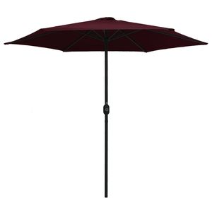Parasole da giardino 106.3 rosso Bordeaux "x 96.9" con palo in alluminio ombrelloni e basi - Product Image 2