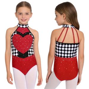 ชุดแสดงเต้นรำลีริคอลสำหรับเด็กผู้หญิงอายุ 6-16 ปี ชุดคอสตูมราชินีหัวใจ บอดี้สูทจั๊มสูท สำหรับงานคอสเพลย์ ชุดเต้นรำสมัยใหม่ - Product Image 2