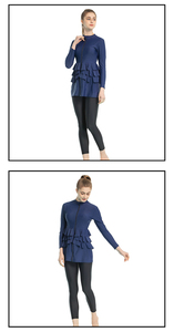 2026 Custom Long Sleeve 2 Piece Burkinis Pants Quick Dry Eco-Friendly <b>Conservative</b> Clothing Muslim Wear for Women - Product Image 4