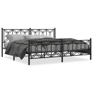 Base de Cama Moderna de Acero Negro, Rectangular, de Metal - Product Image 1